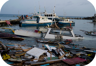 boat wreckage from hurricane beryl