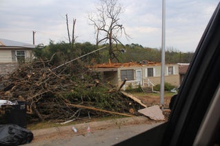 Tornado damage to home