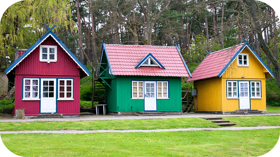 Tiny houses in a row